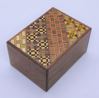Japanese puzzle box 12steps 3sun  yosegi/walnut wood