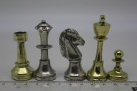 Šachy kovové staunton modré větší